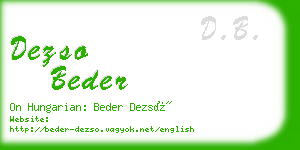 dezso beder business card